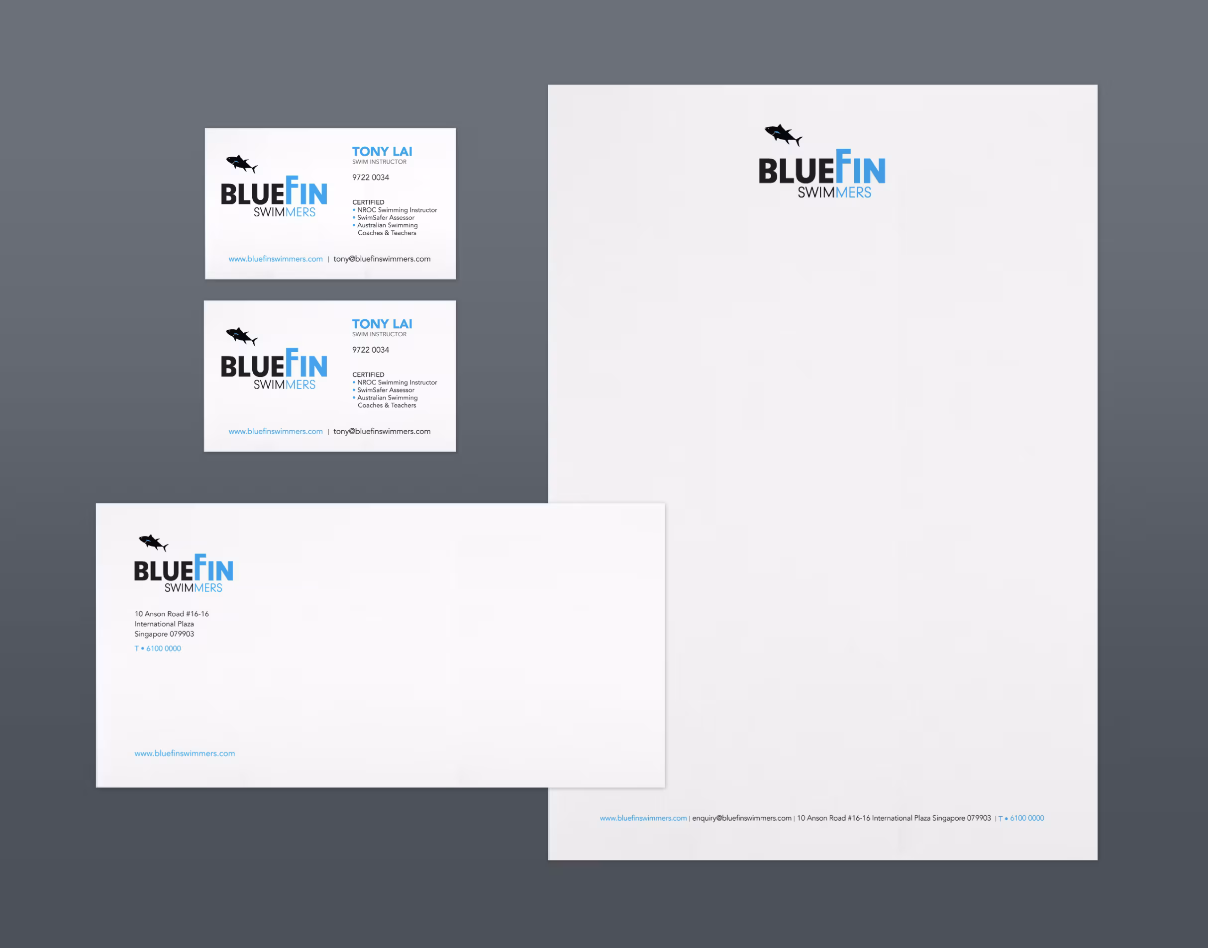 Bluefin Swim School, Stationery Design | Ease Communications