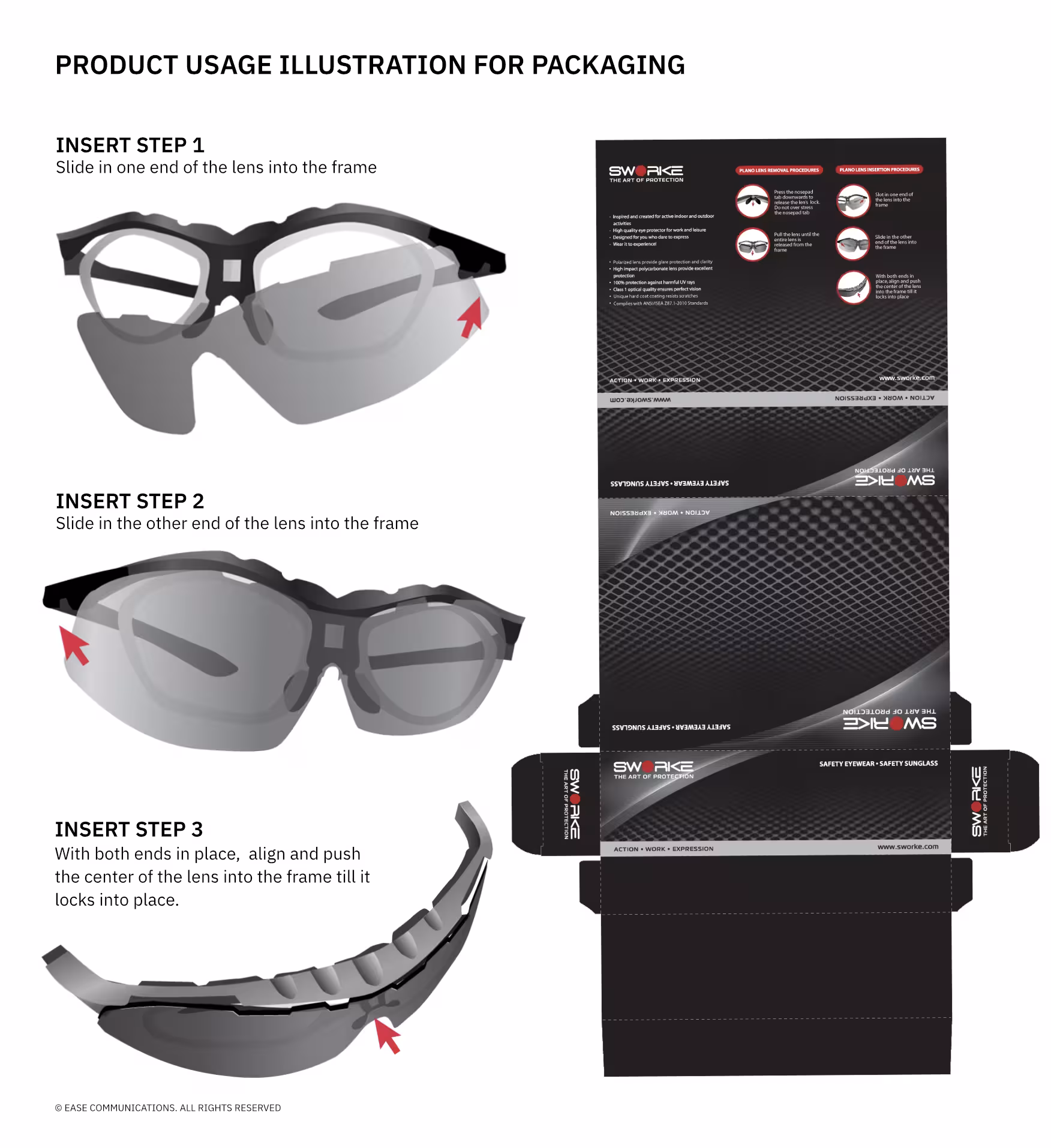 Product usage illustration, Ease Communications